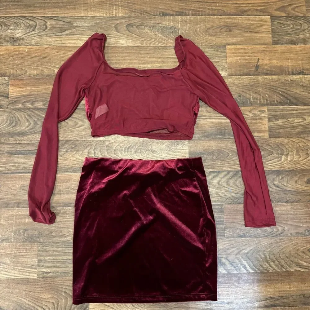 FN Sweet Velvet Dreams Skirt Set